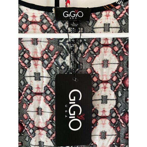 New GiGio Dreams Come True Kimono black and bright floral pattern with fringe sw - Picture 9 of 13
